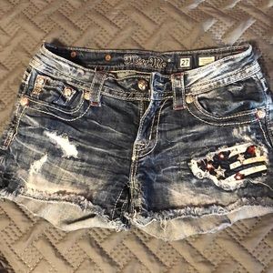 MissMe American flag jean shorts